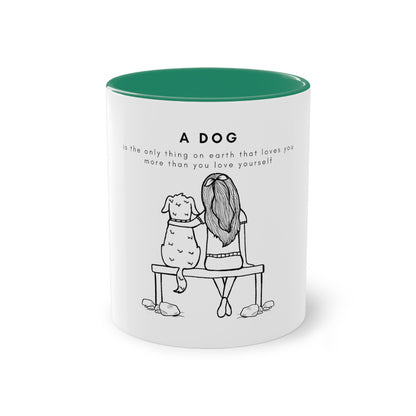 A Dog's Love Two-Tone Coffee Mug, 325ml - White