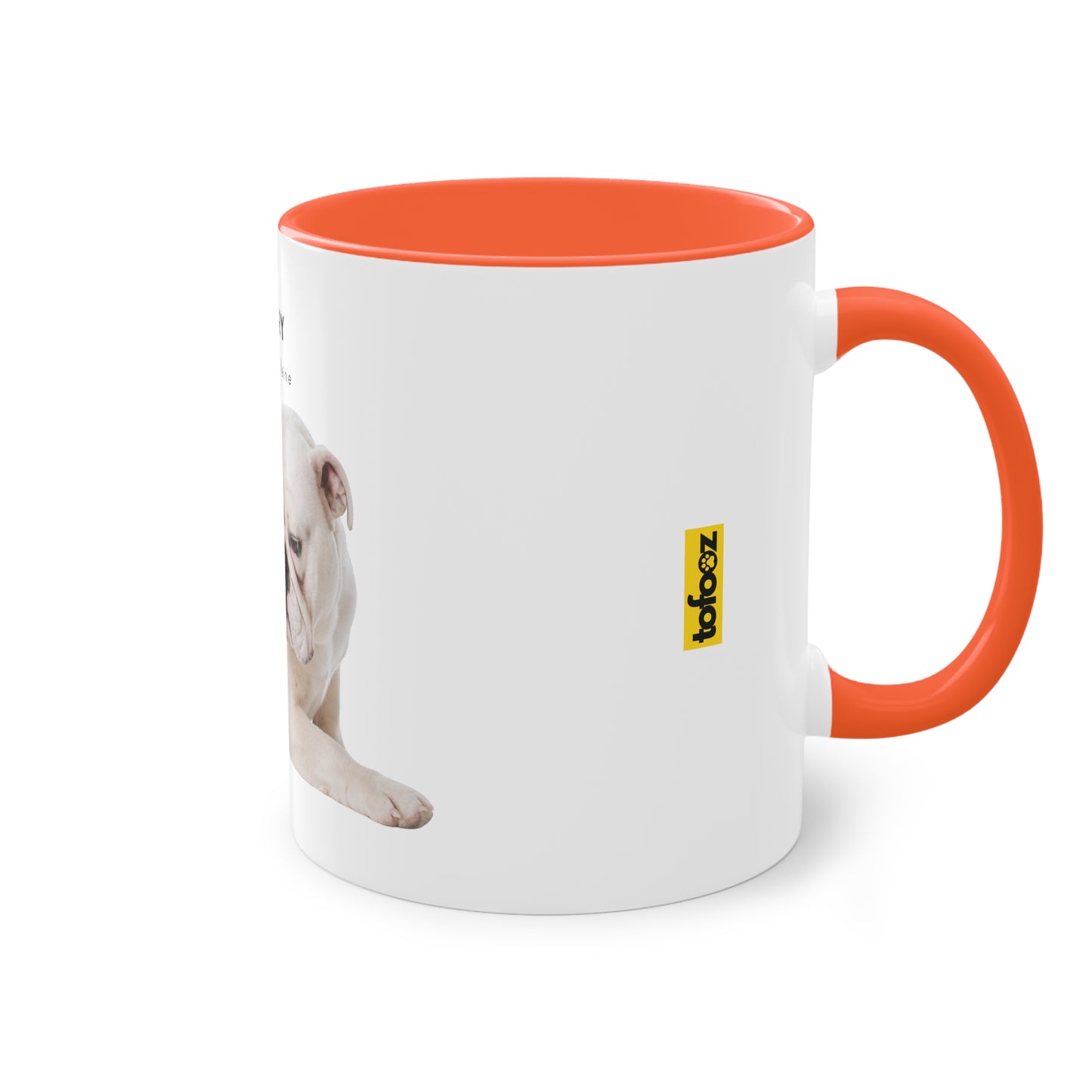 Hurry I Need Caffeine English Bulldog Two-Tone Coffee Mug, 325ml - White