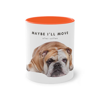 Maybe After Coffee Bulldog Two-Tone Coffee Mug, 325ml - White