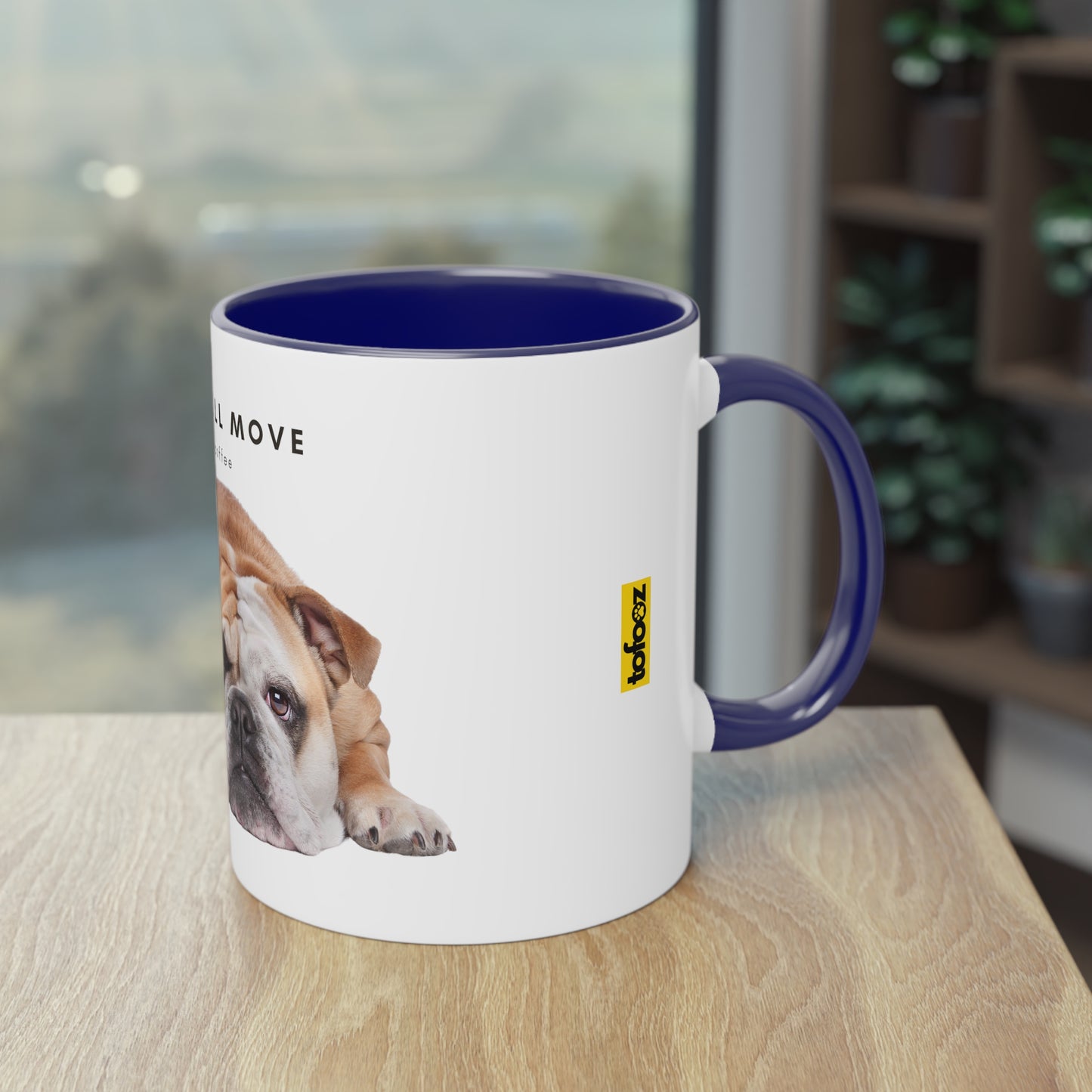 Maybe After Coffee Bulldog Two-Tone Coffee Mug, 325ml - White