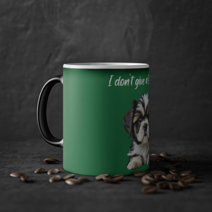 I Don't Give A Shih Tzu Magic Mug, 325ml - Green