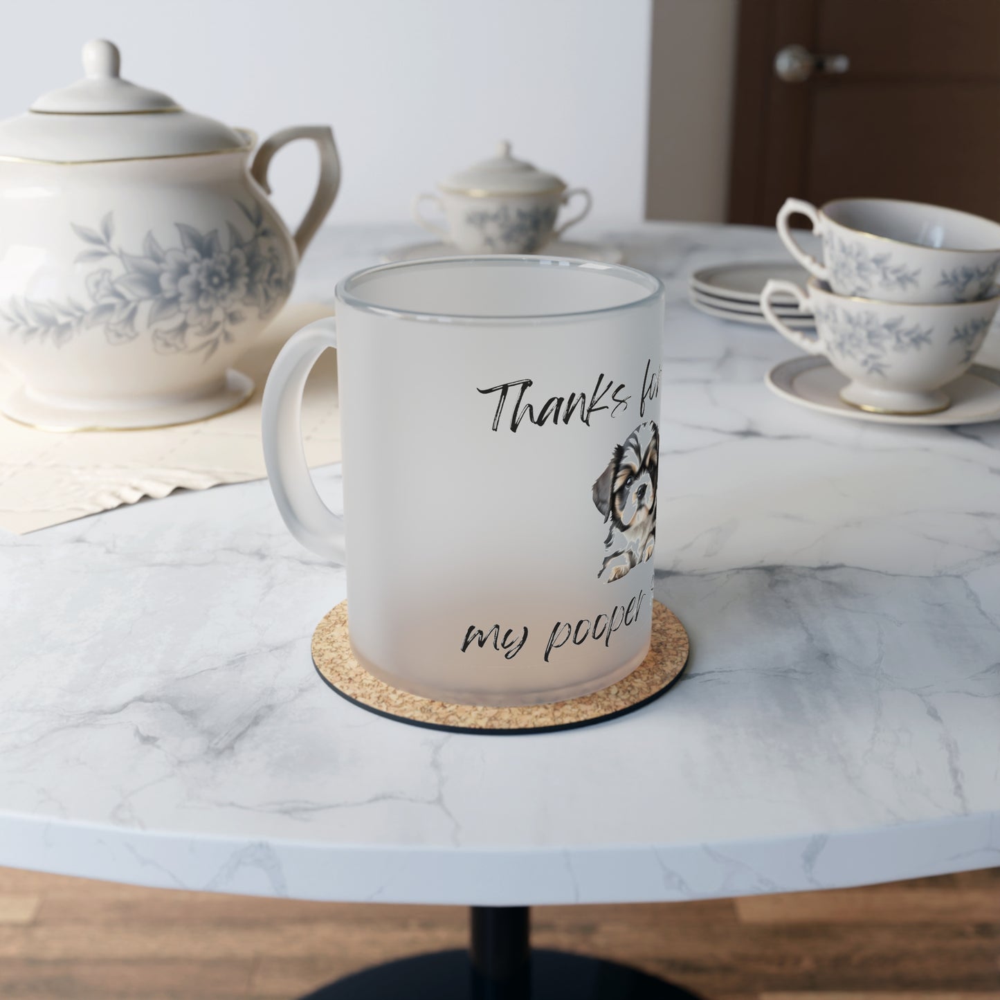 Thanks For Being My Pooper Scooper Shih Tzu - Frosted Glass Mug, 325ml