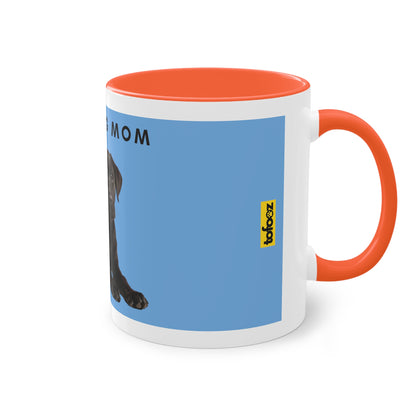 Best Dog Mom Black Lab Two-Tone Coffee Mug, 325ml - Light Blue