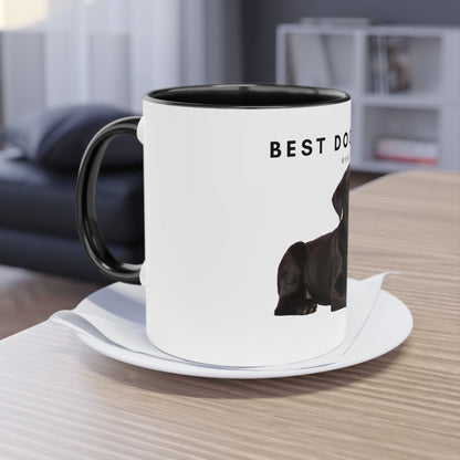 Best Dog Mom Black Lab Two-Tone Coffee Mug, 325ml - White