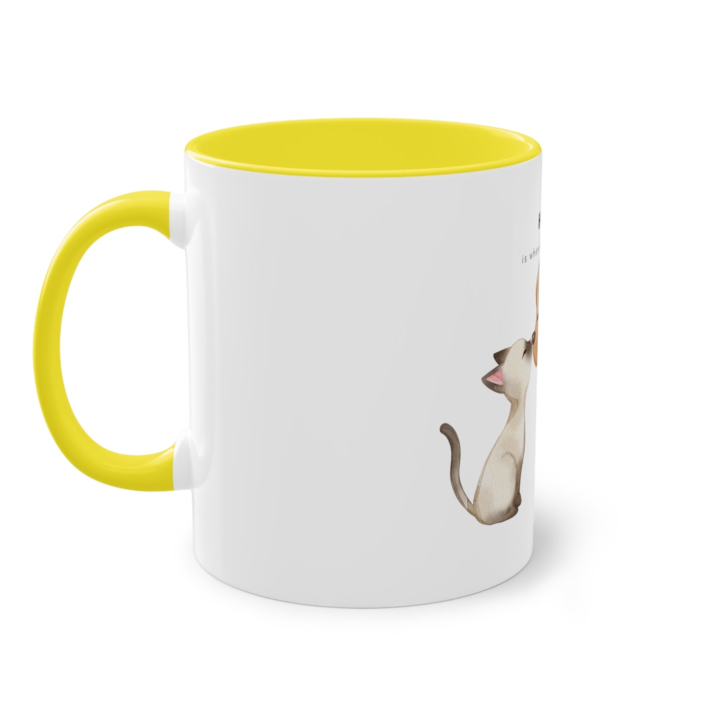 Home Is Where My Animals Are Two-Tone Coffee Mug, 325ml - White