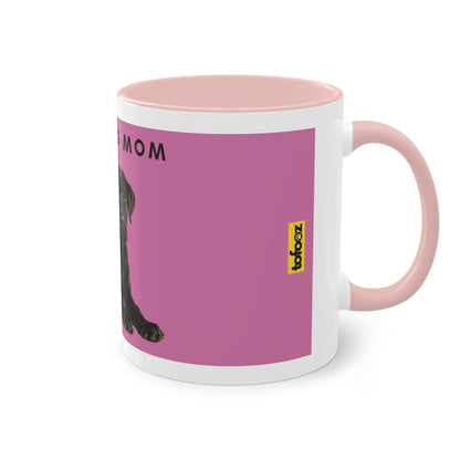 Best Dog Mom Black Lab Two-Tone Coffee Mug, 325ml - Pink