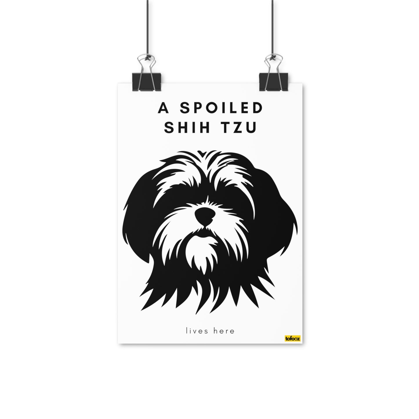 A Spoiled Shih Tzu Lives Here Headshot Poster - Various Sizes