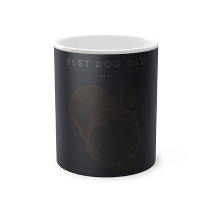 Best Dog Dad Ever Brown French Bulldog Magic Mug, 325ml - Dark Blue