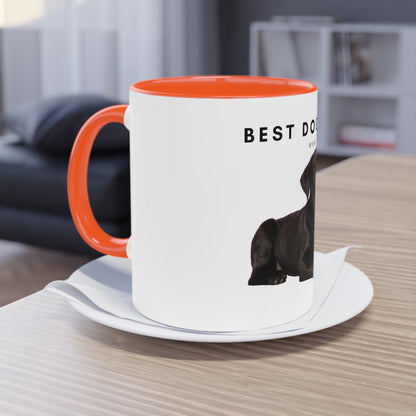 Best Dog Mom Black Lab Two-Tone Coffee Mug, 325ml - White