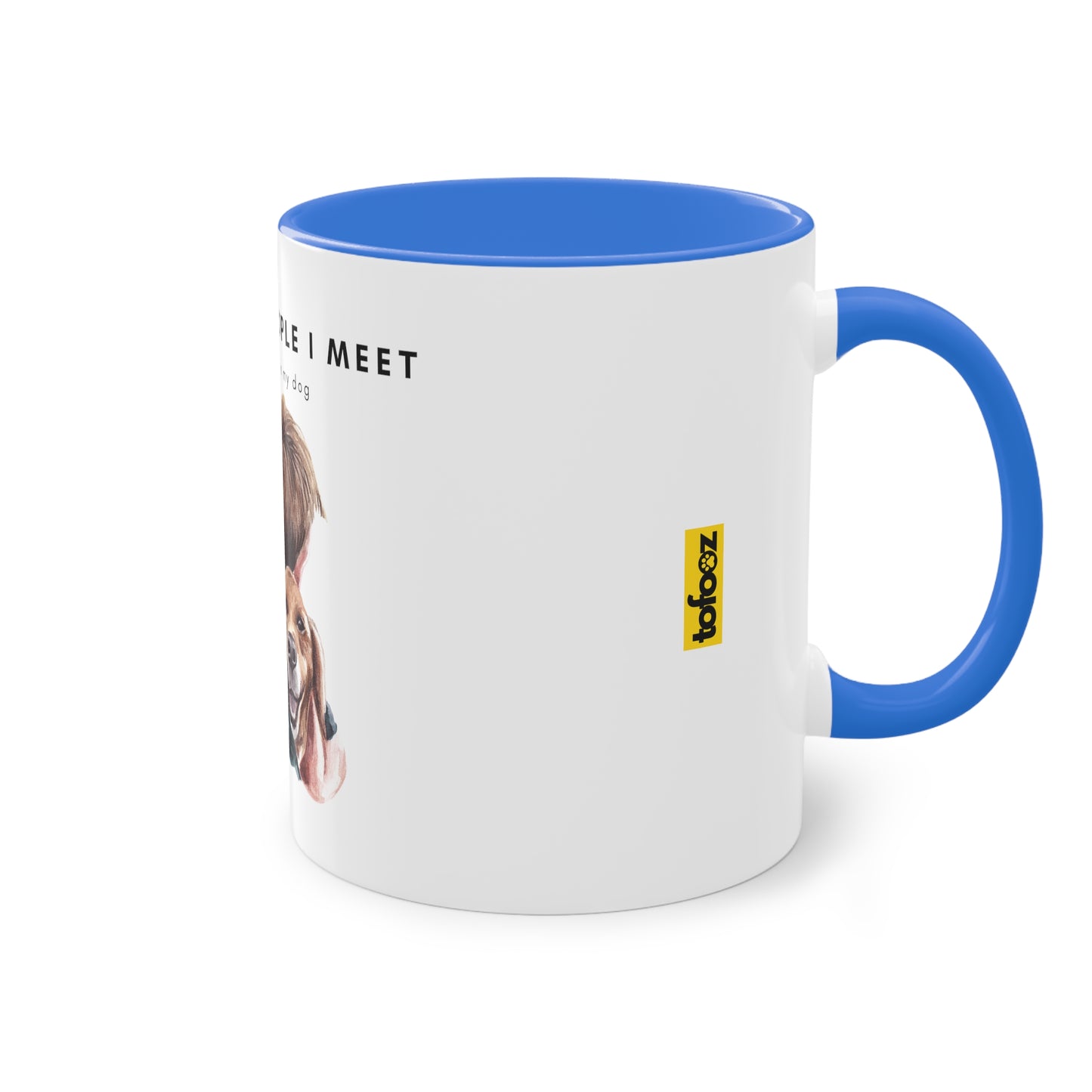 More People I Meet More I Love My Dog (M) Two-Tone Coffee Mug, 325ml - White