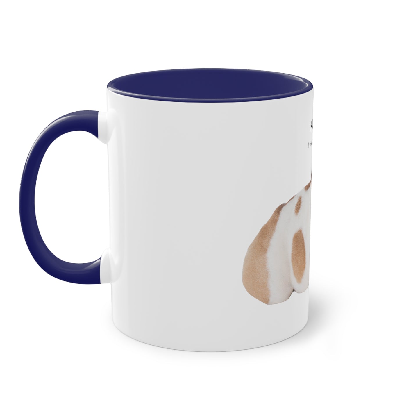 Hurry I Need Caffeine English Bulldog Two-Tone Coffee Mug, 325ml - White