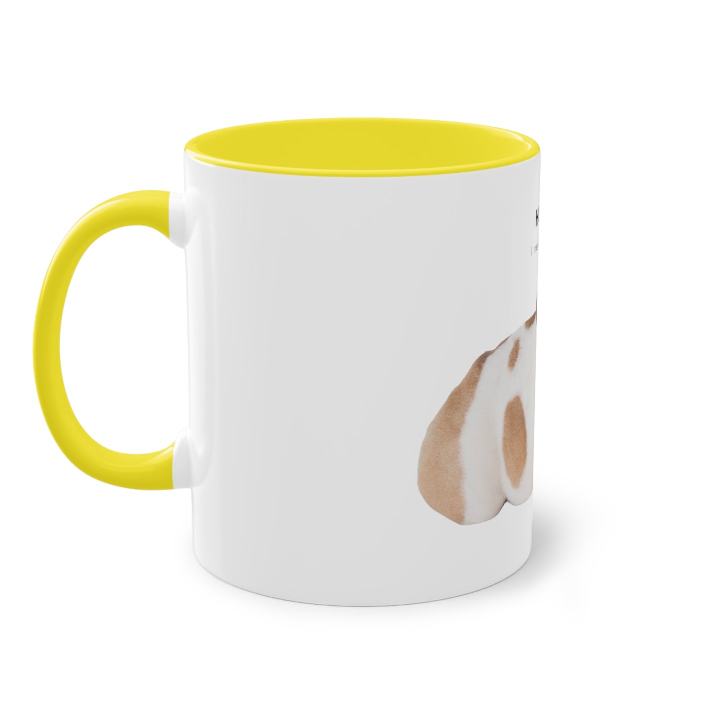 Hurry I Need Caffeine English Bulldog Two-Tone Coffee Mug, 325ml - White