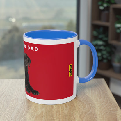 Best Dog Dad Black Lab Two-Tone Coffee Mug, 325ml - Red