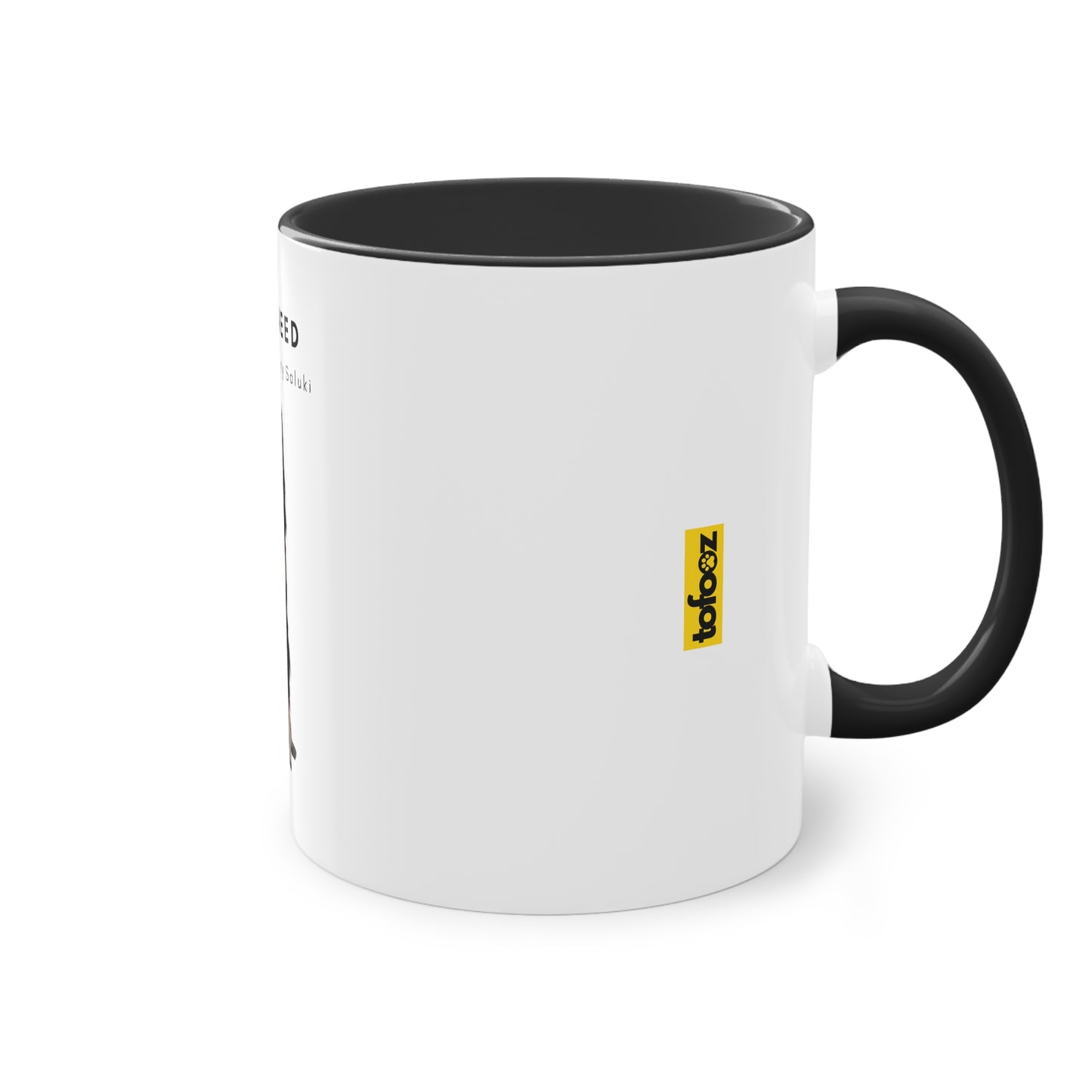 All I Need Is Coffee And My Saluki Two-Tone Coffee Mug, 325ml - White