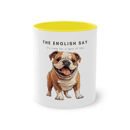 The English Say Tea Bulldog Two-Tone Coffee Mug, 325ml - White