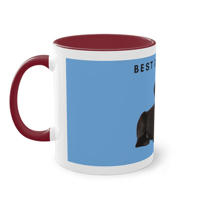 Best Dog Mom Black Lab Two-Tone Coffee Mug, 325ml - Light Blue