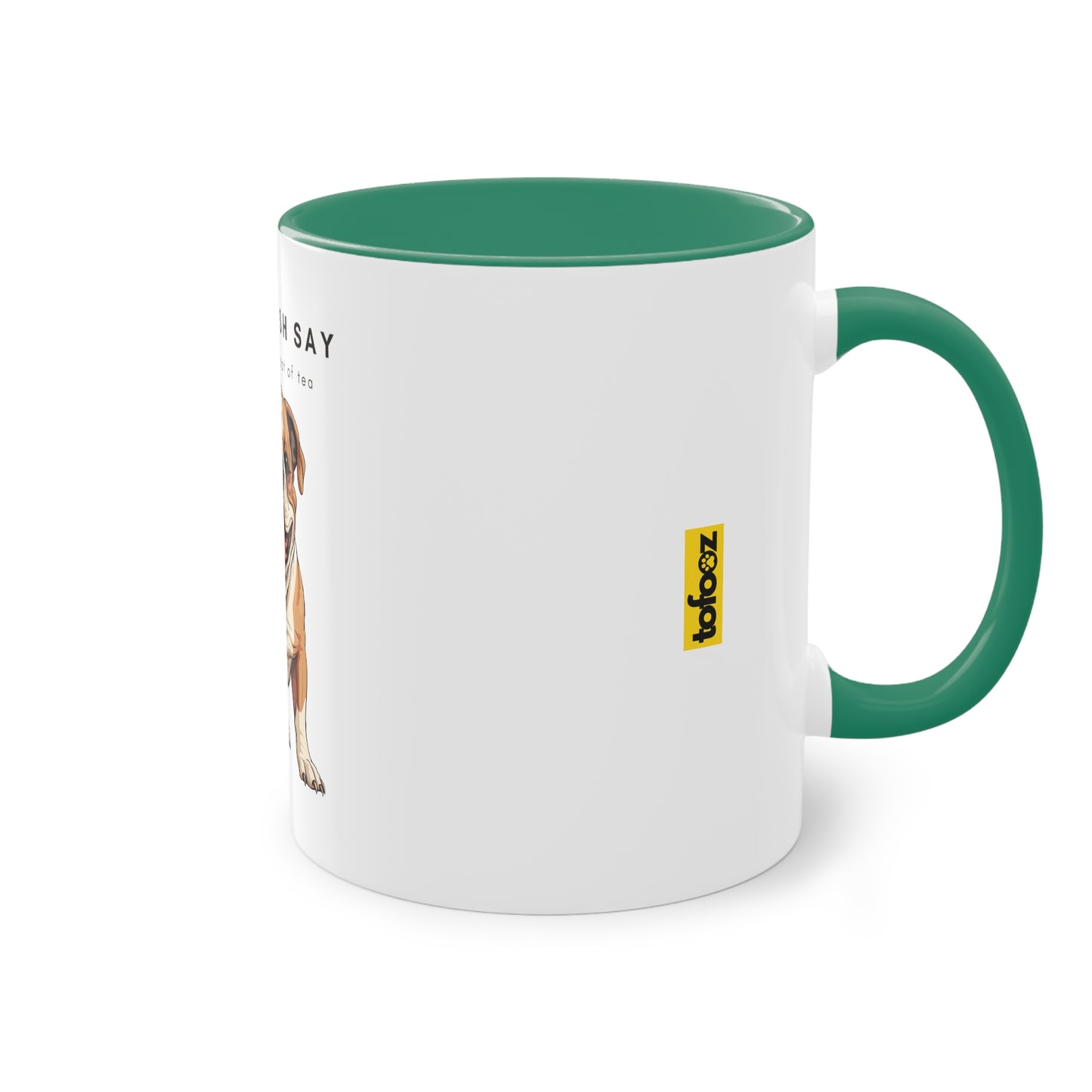 The English Say Tea Bulldog Two-Tone Coffee Mug, 325ml - White