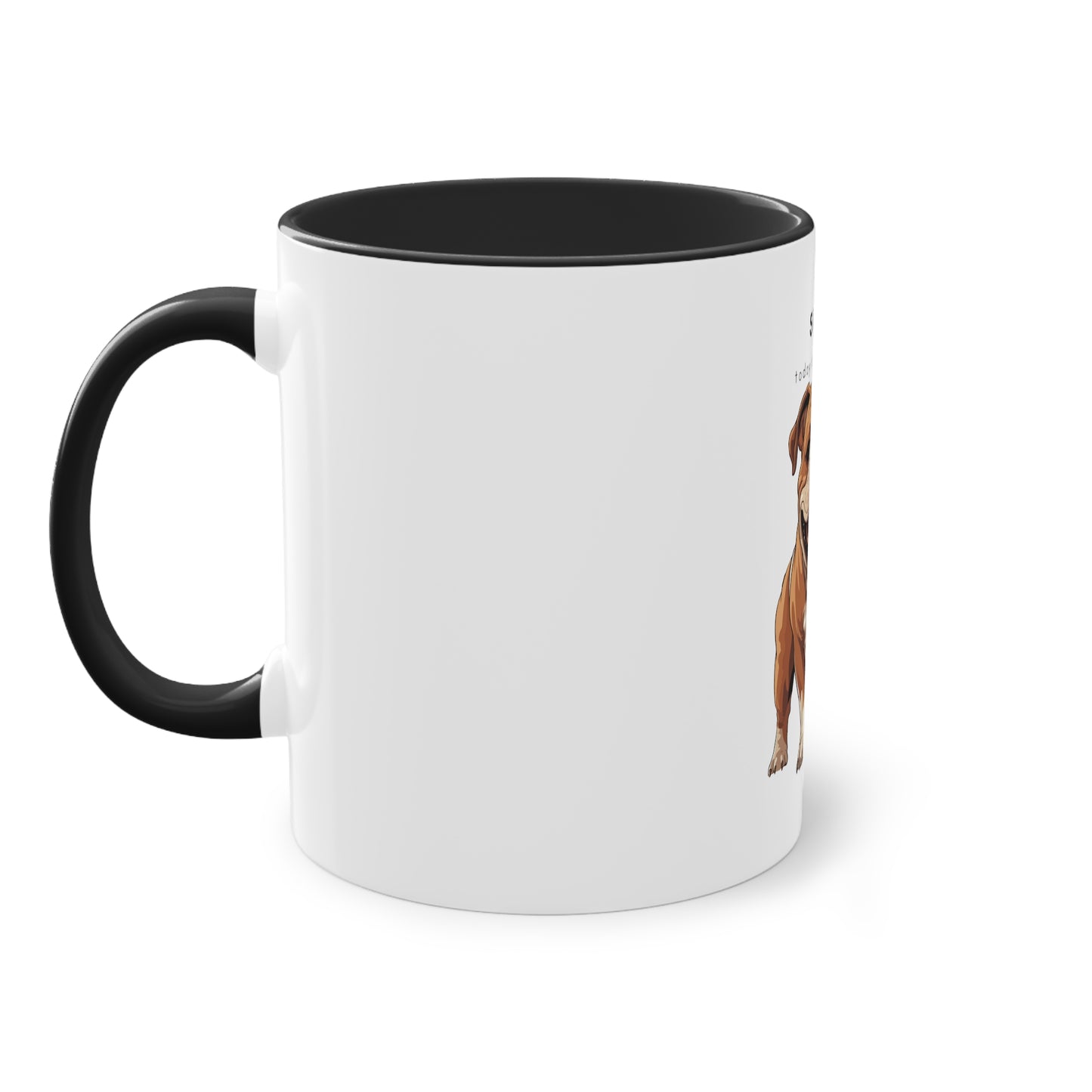 Smile Good Day English Bulldog Two-Tone Coffee Mug, 325ml - White