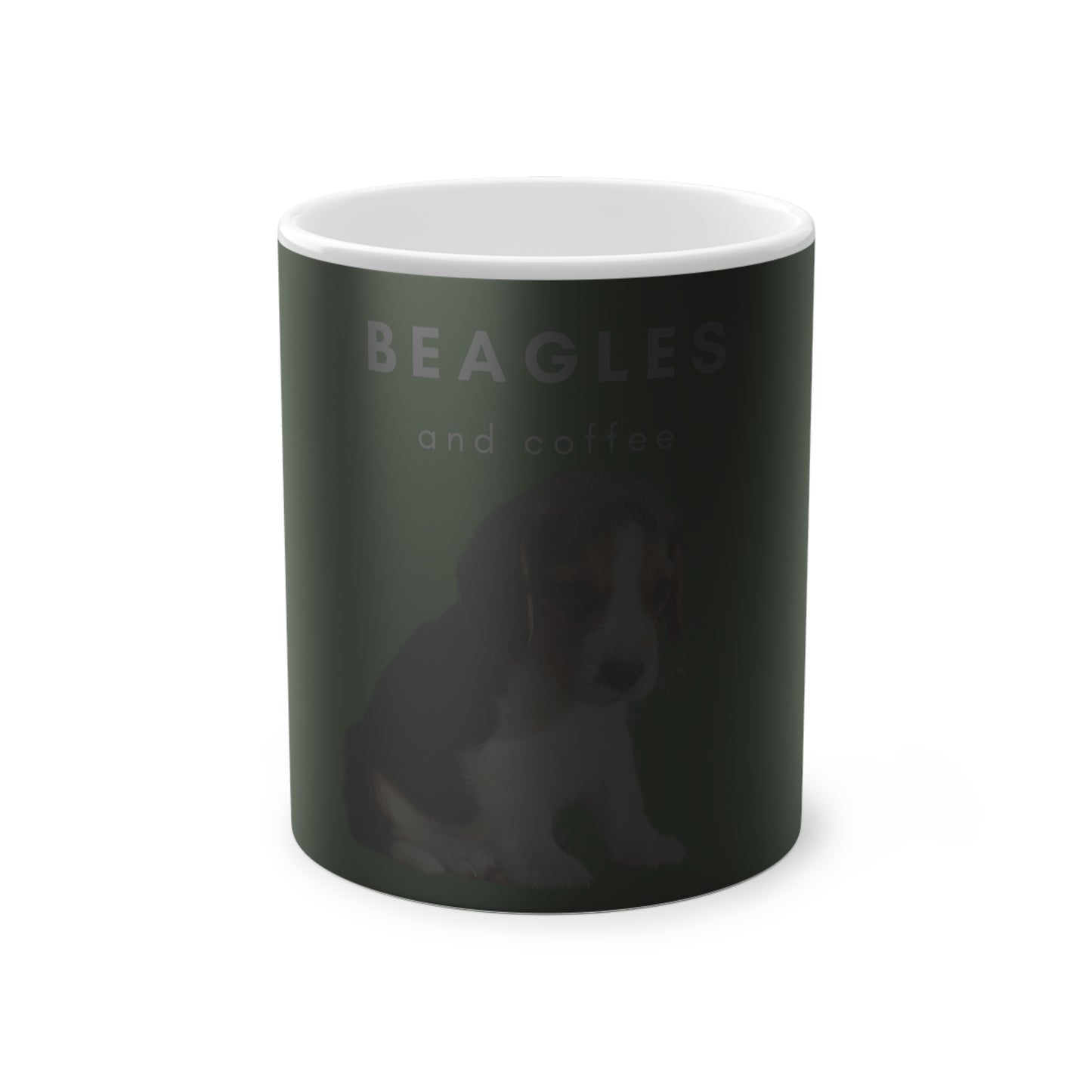 Beagles And Coffee Puppy Magic Mug, 325ml - Red