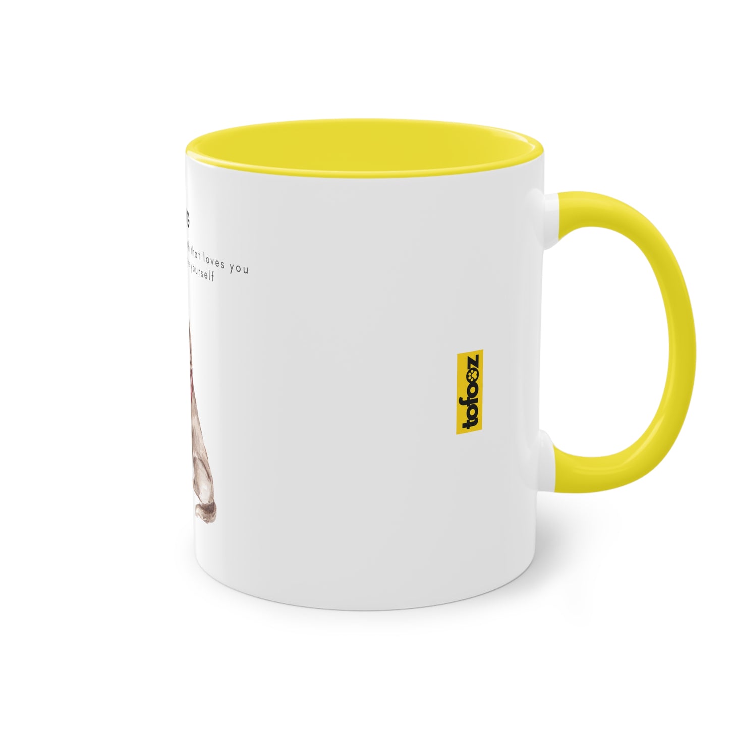 A Dog Love Yourself Two-Tone Coffee Mug, 325ml - White