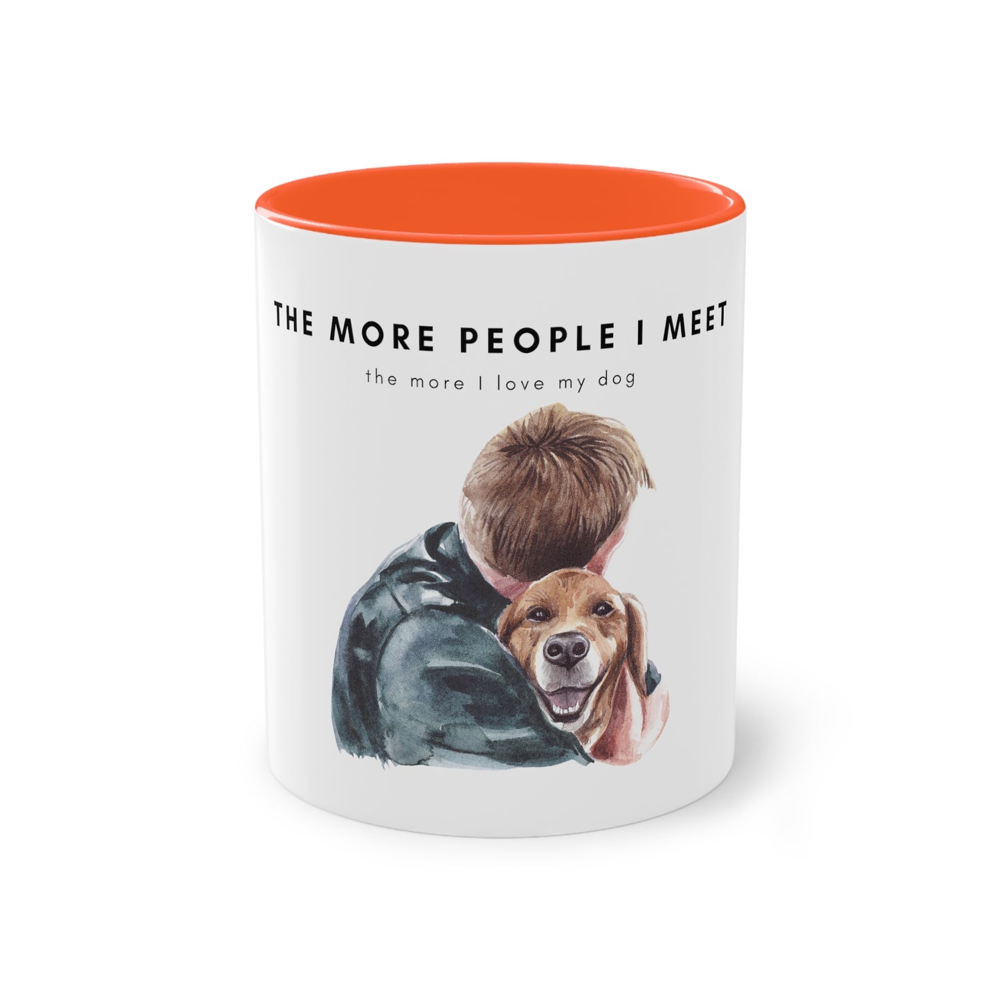 More People I Meet More I Love My Dog (M) Two-Tone Coffee Mug, 325ml - White