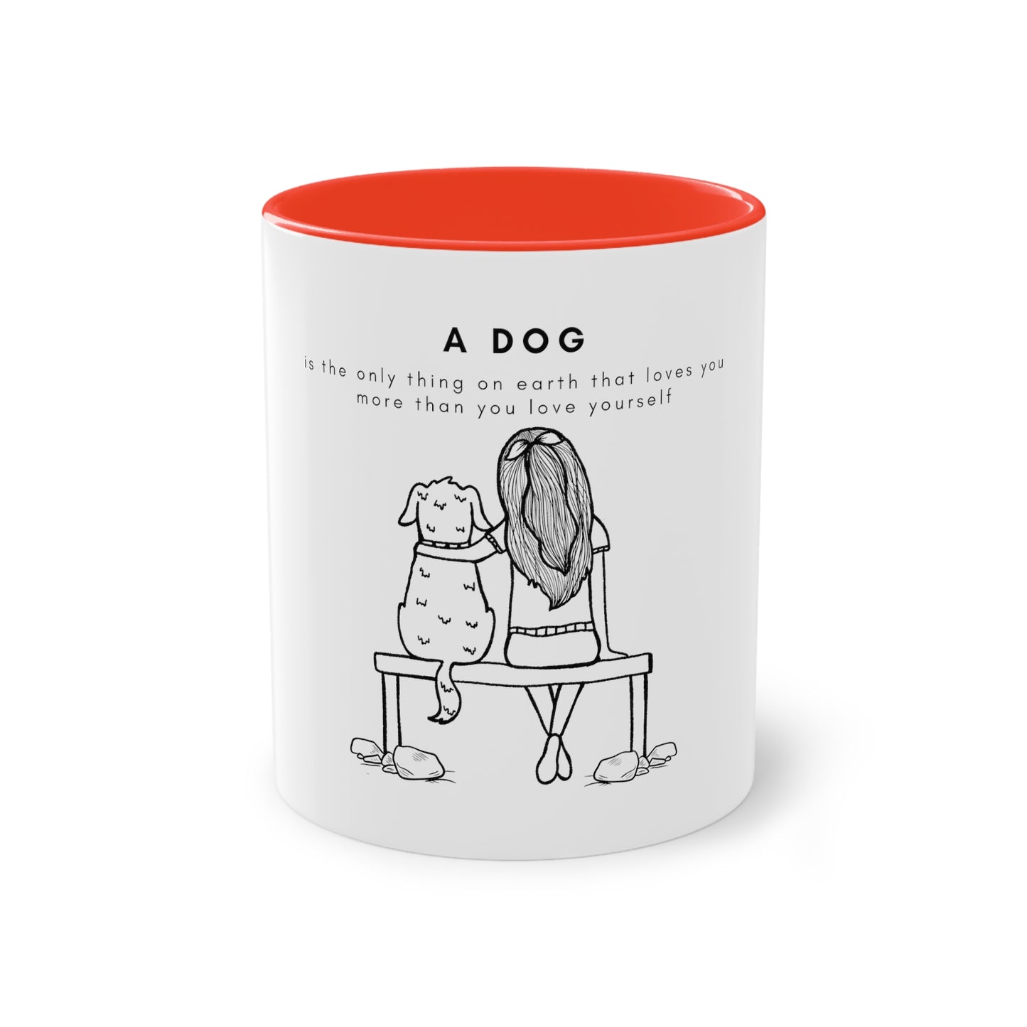 A Dog's Love Two-Tone Coffee Mug, 325ml - White