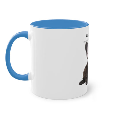 All I Need Is Coffee And My Frenchie Black French Bulldog Puppy Two-Tone Coffee Mug, 325ml - White