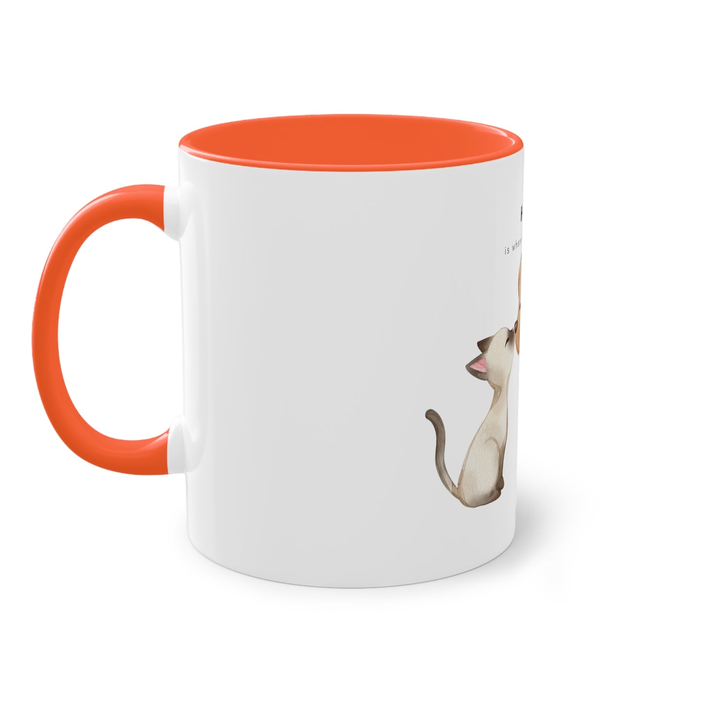 Home Is Where My Animals Are Two-Tone Coffee Mug, 325ml - White