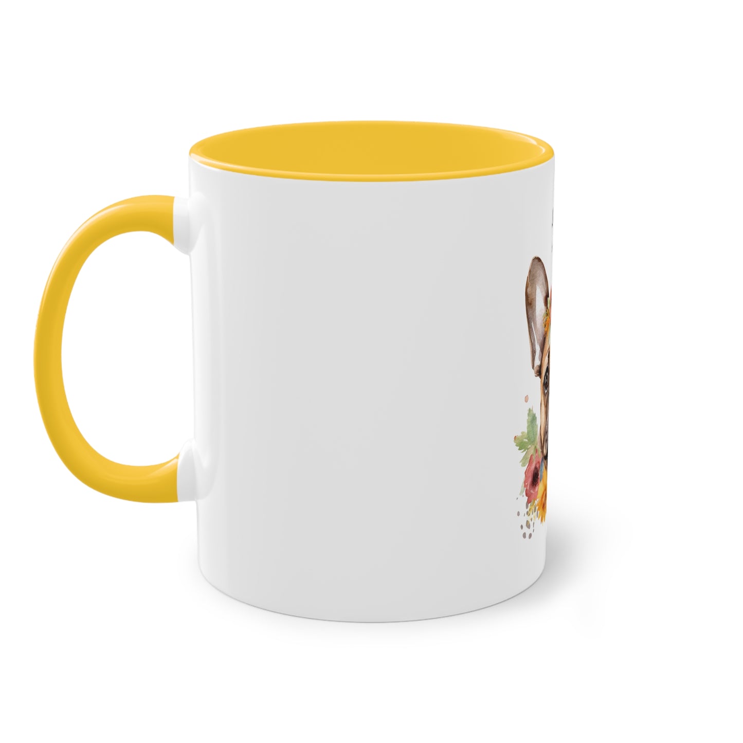 Just Breathe French Bulldog Two-Tone Coffee Mug, 325ml - White