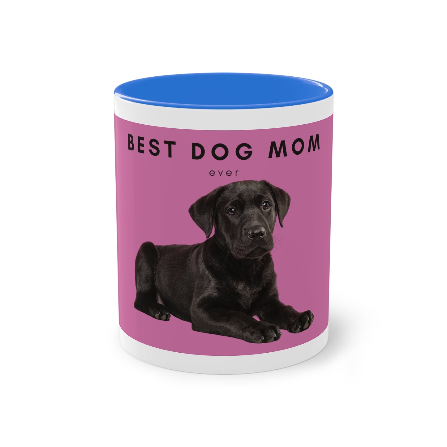 Best Dog Mom Black Lab Two-Tone Coffee Mug, 325ml - Pink