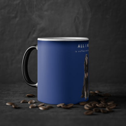 All I Need Is Coffee And My Saluki Magic Mug, 325ml - Dark Blue