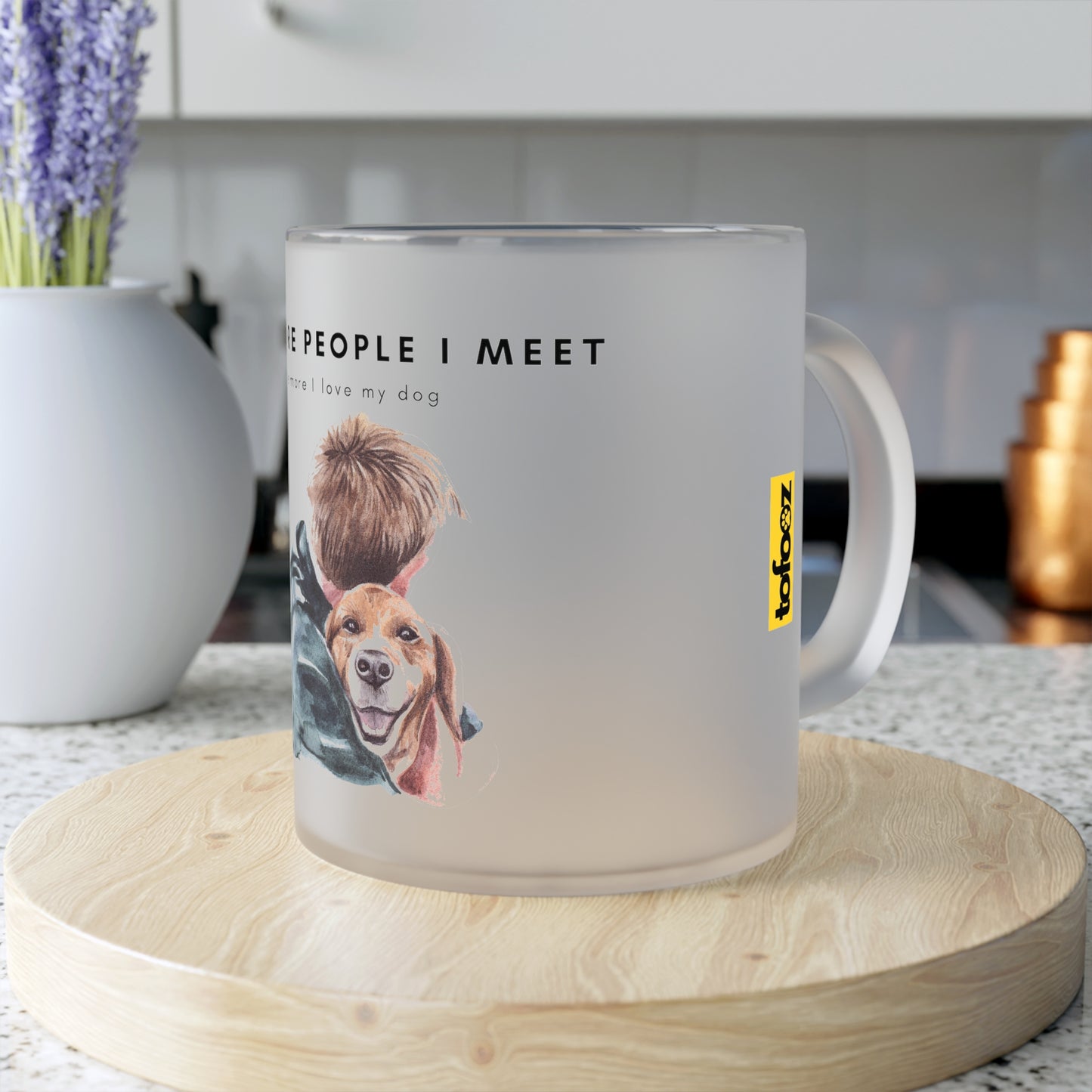 More People I Meet More I Love My Dog (M) - Frosted Glass Mug, 325ml