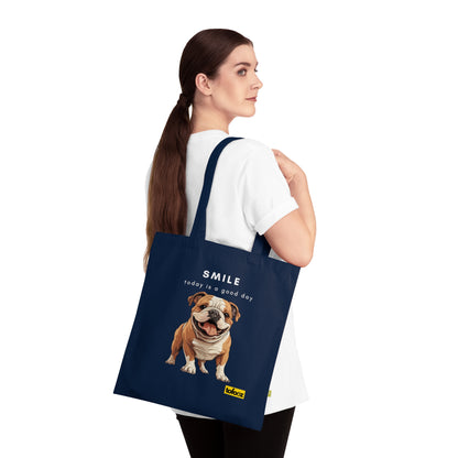 Smile Good Day English Bulldog Organic Cotton Tote Bag