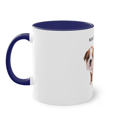 Best Dog Dad Ever English Bulldog Two-Tone Coffee Mug, 325ml - White