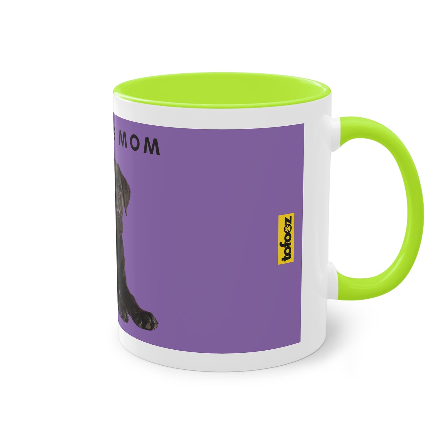 Best Dog Mom Black Lab Two-Tone Coffee Mug, 325ml - Purple