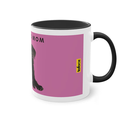 Best Dog Mom Black Lab Two-Tone Coffee Mug, 325ml - Pink