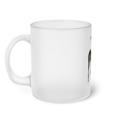 Just Me And My Galgo Brown White Chest - Frosted Glass Mug, 325ml