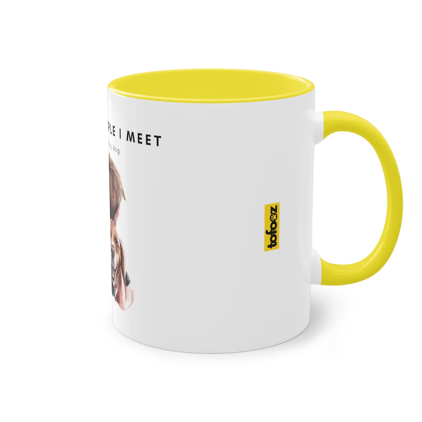 More People I Meet More I Love My Dog (M) Two-Tone Coffee Mug, 325ml - White