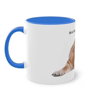 Maybe After Coffee Bulldog Two-Tone Coffee Mug, 325ml - White