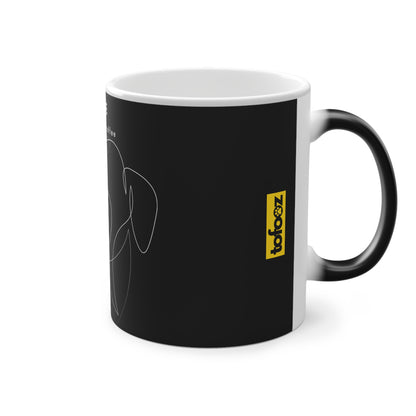 Time For A Quick Coffee Borzoi Single Line Magic Mug, 325ml - Black