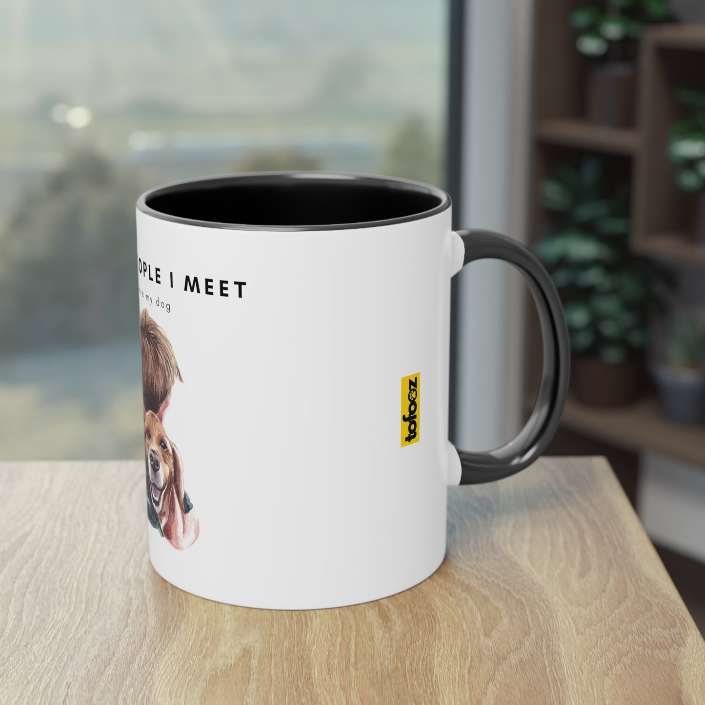 More People I Meet More I Love My Dog (M) Two-Tone Coffee Mug, 325ml - White