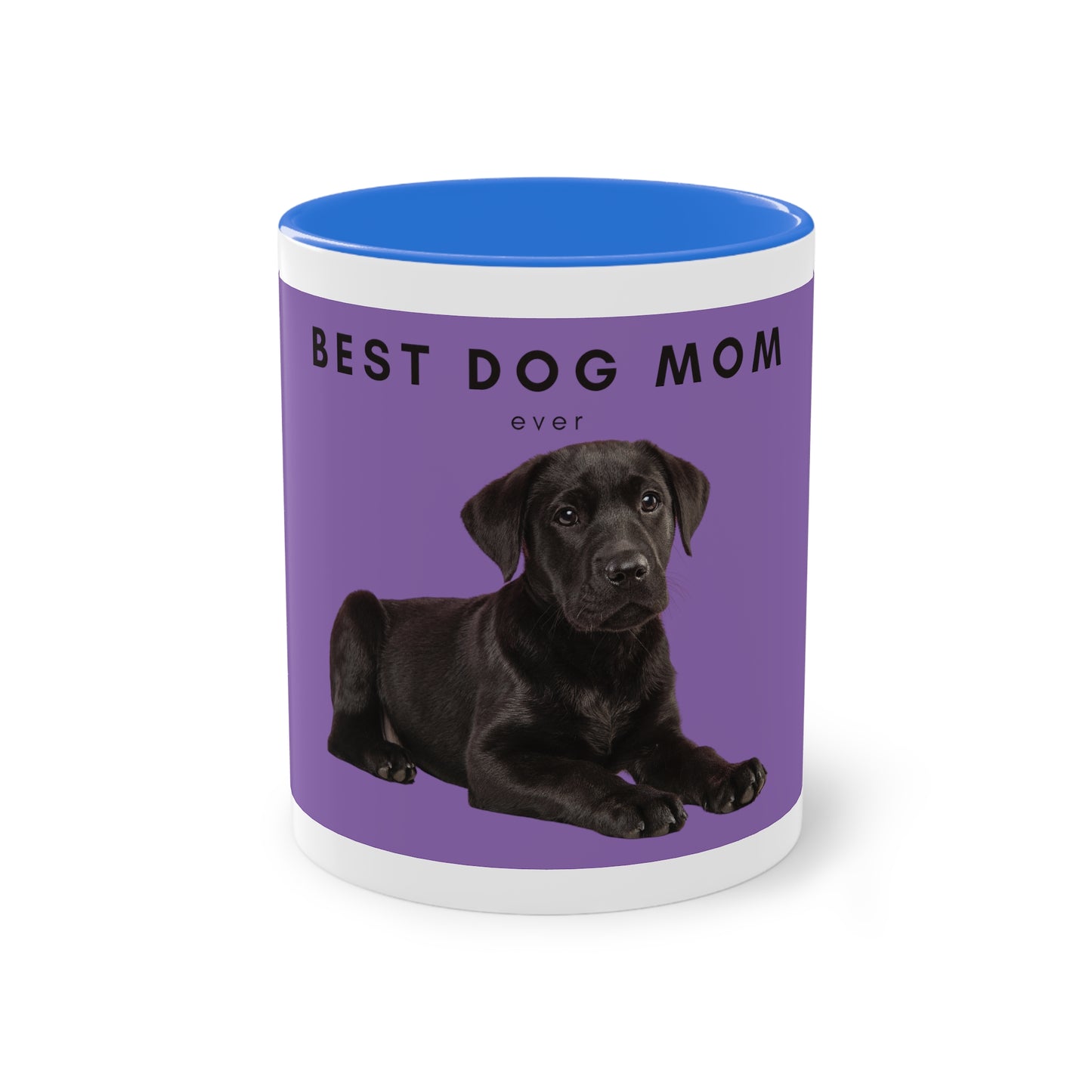 Best Dog Mom Black Lab Two-Tone Coffee Mug, 325ml - Purple