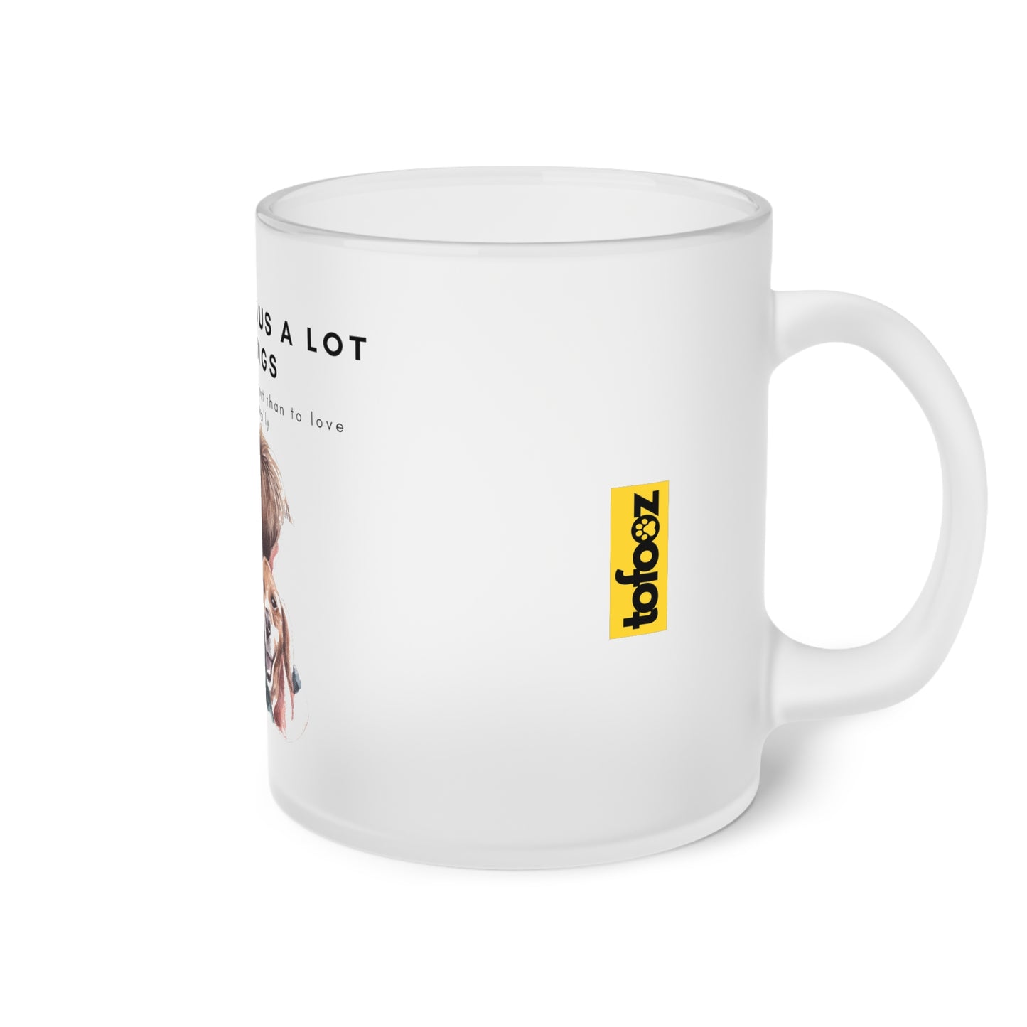 Dogs Teach Us (M) - Frosted Glass Mug, 325ml