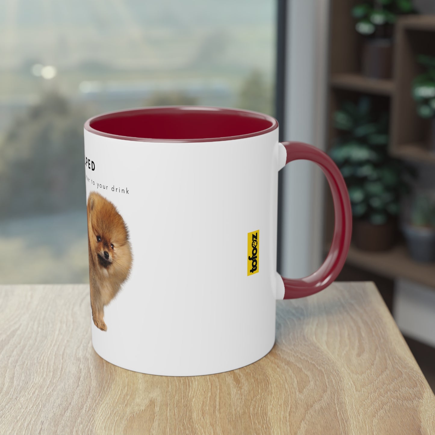 I Helped Add Glitter Tan Pomeranian Two-Tone Coffee Mug, 325ml - White