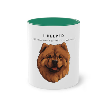 I Helped Add Glitter Chow Chow Two-Tone Coffee Mug, 325ml - White