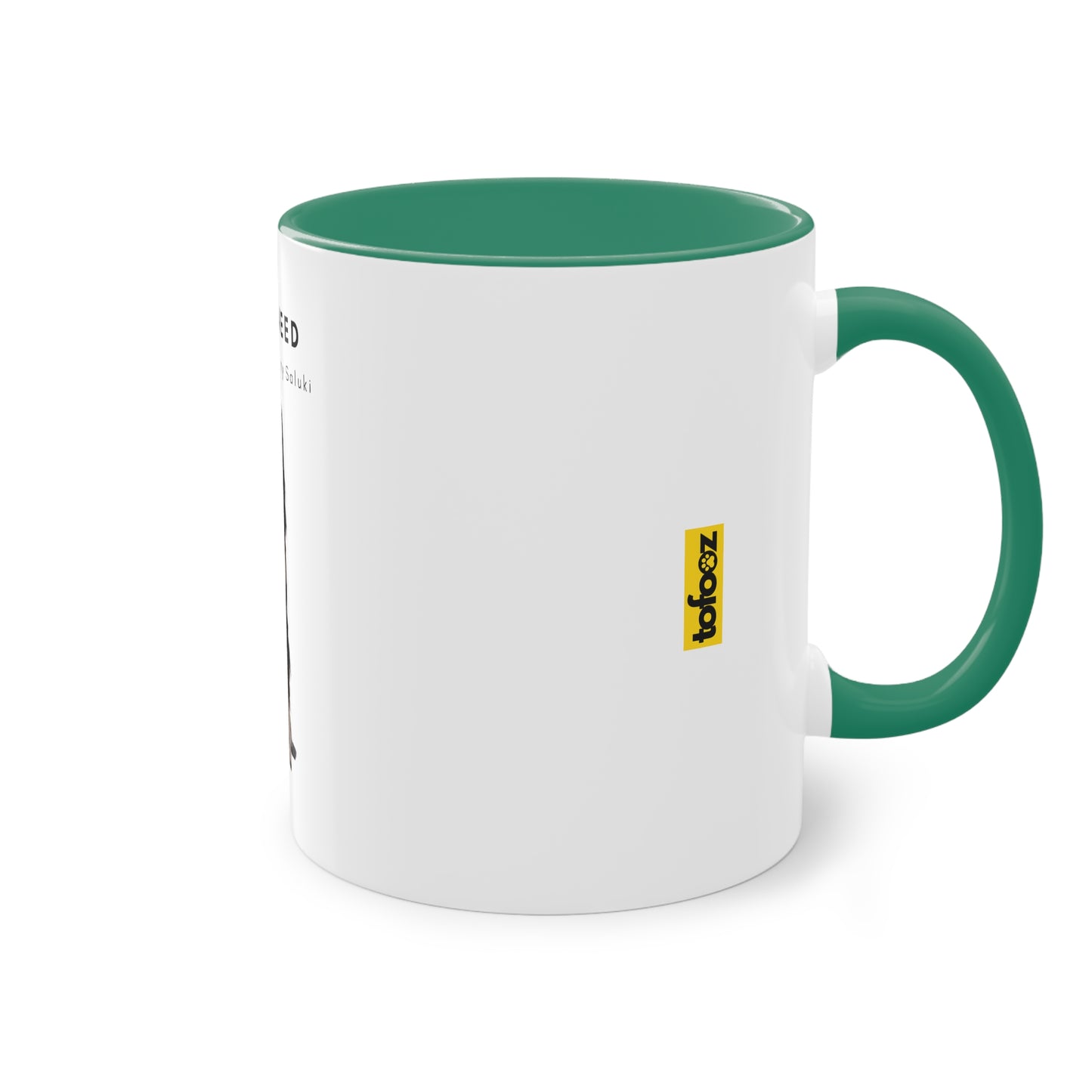 All I Need Is Coffee And My Saluki Two-Tone Coffee Mug, 325ml - White