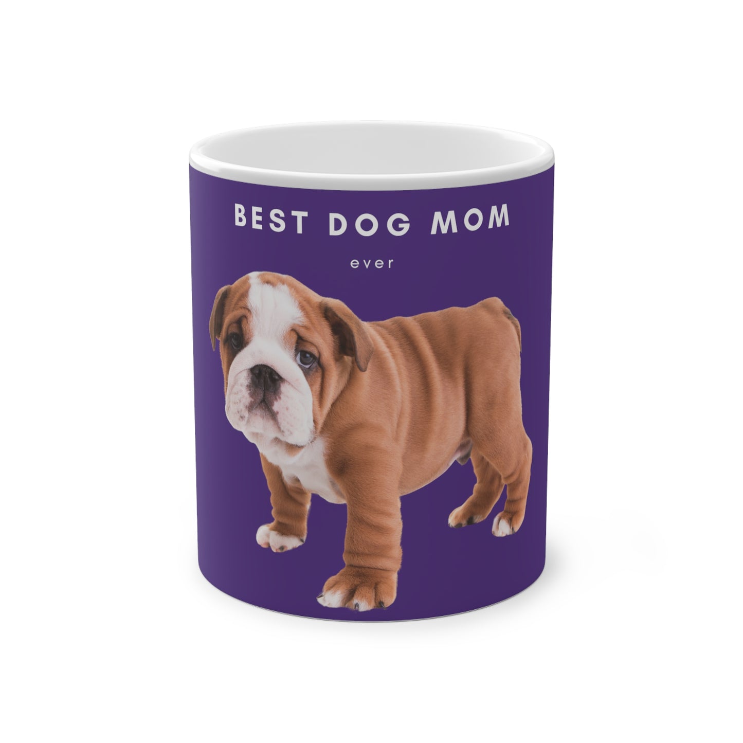 Best Dog Mom Ever English Bulldog Magic Mug, 325ml - Purple