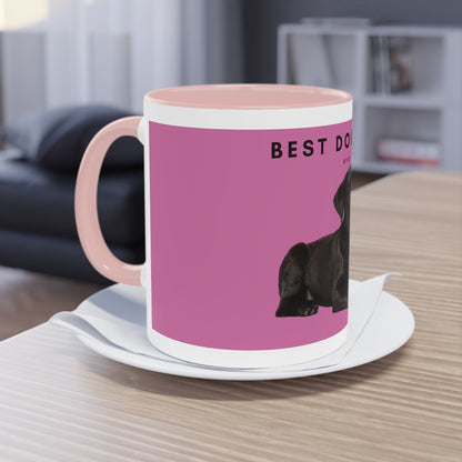 Best Dog Mom Black Lab Two-Tone Coffee Mug, 325ml - Pink