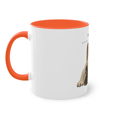 Please Provide Caffeine Immediately French Bulldog Two-Tone Coffee Mug, 325ml - White