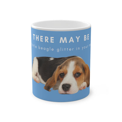 There May Be A Little Beagle Glitter Magic Mug, 325ml - Light Blue